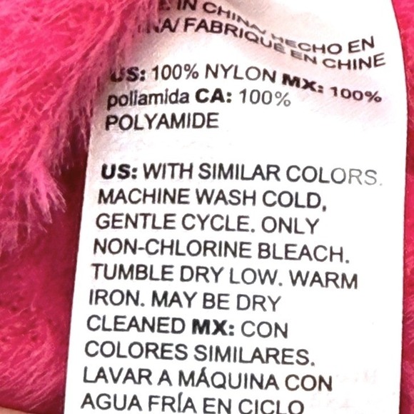 Chico's Fuchsia Pink Eyelash Faux Fur Mock Neck Ballon Sleeve Sweater M SOFT - Picture 8 of 8